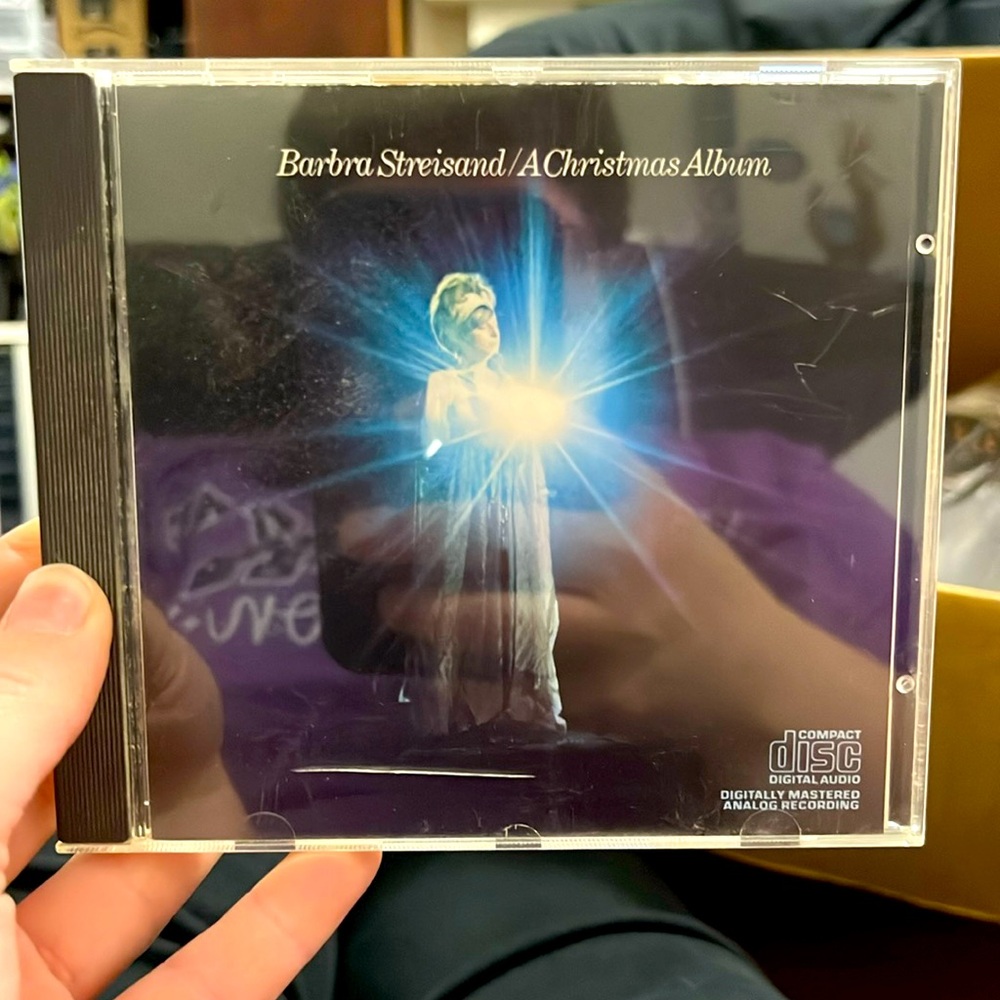 Music CD, Good Condition, Barbra Streisand, A Christmas Album, Black, Blue